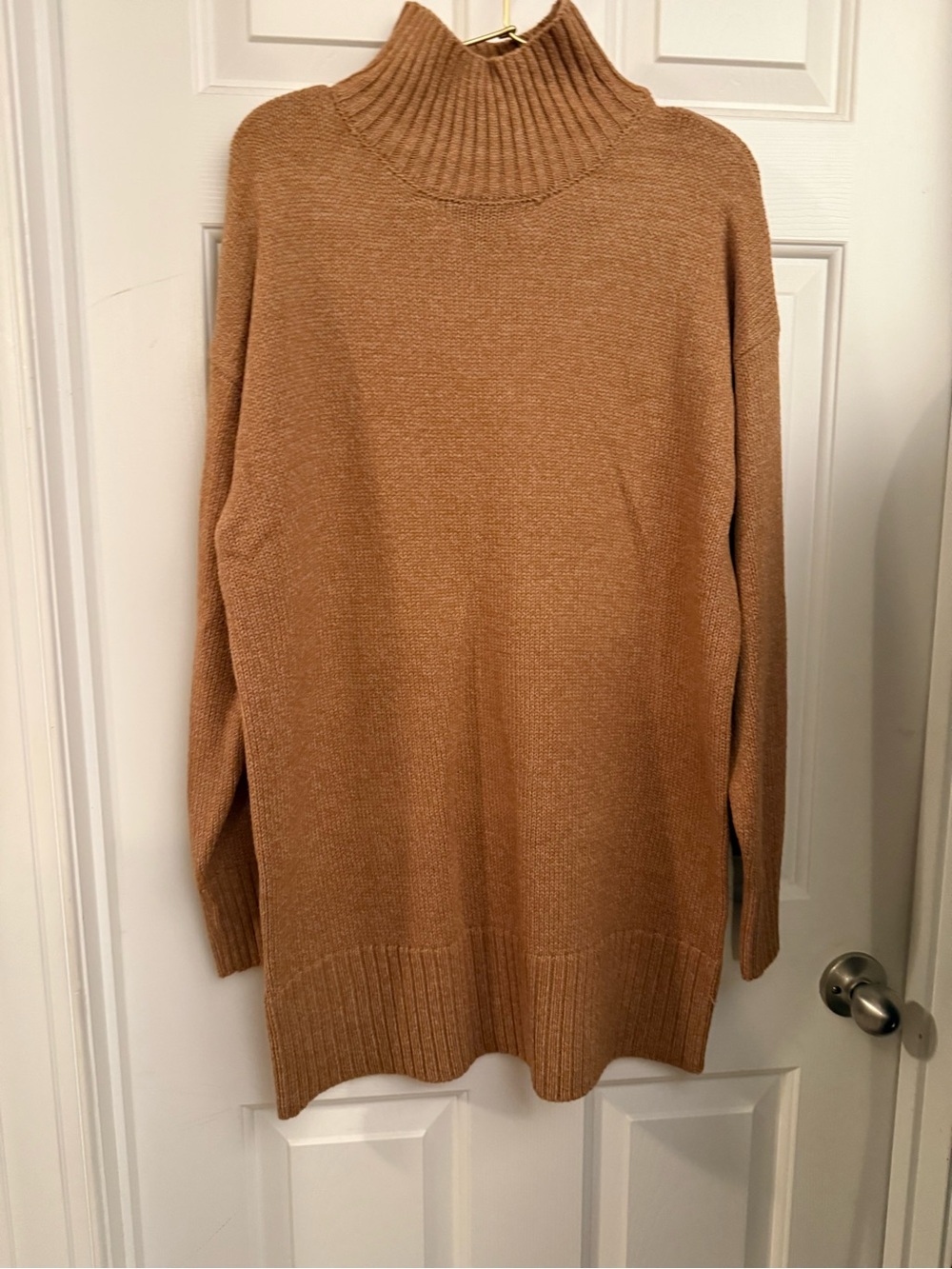 Zenana Outfitters Caramel Turtleneck Sweater Tunic